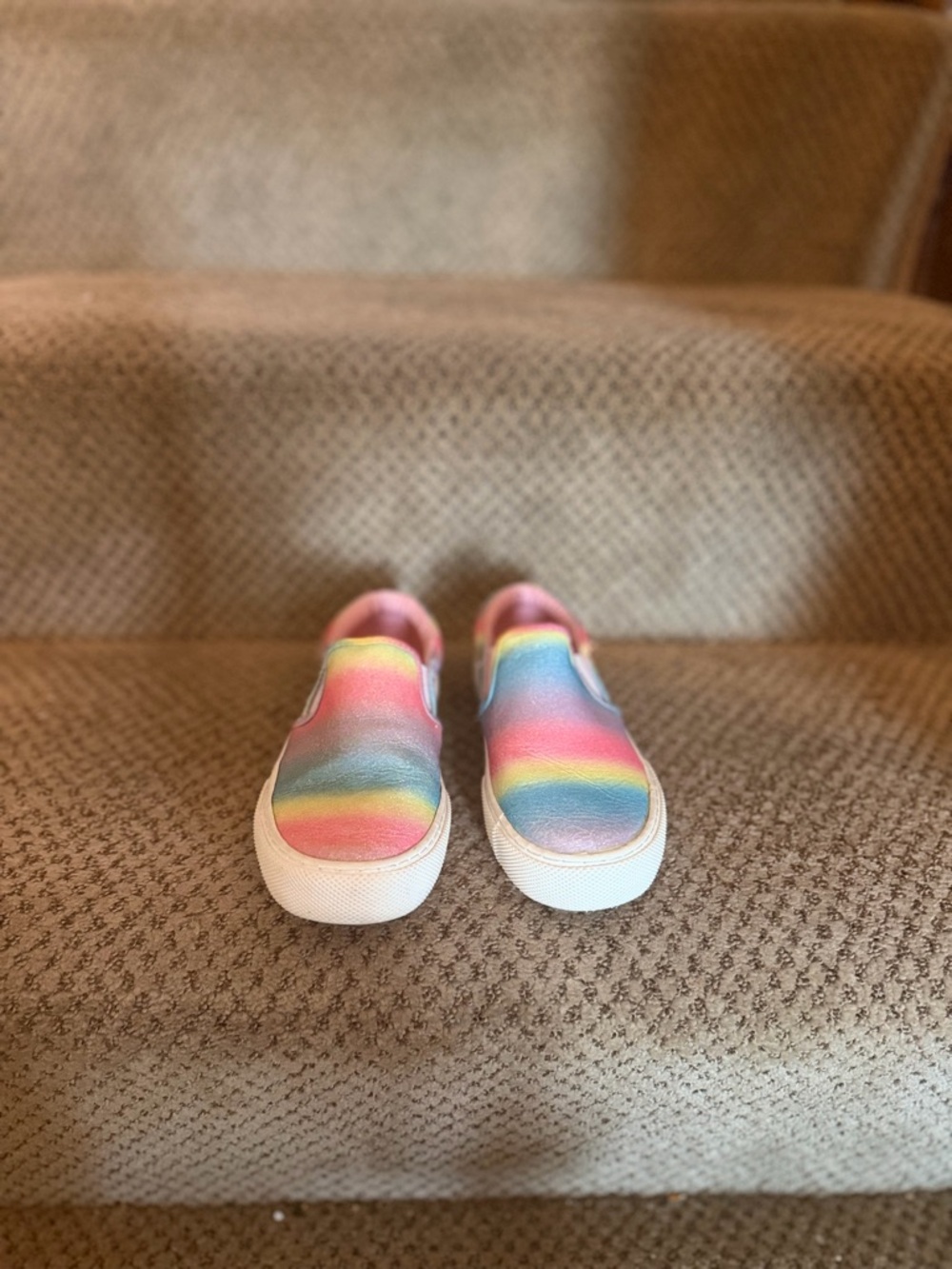Kids Rainbow Slip-On Canvas Shoes - Multicolor